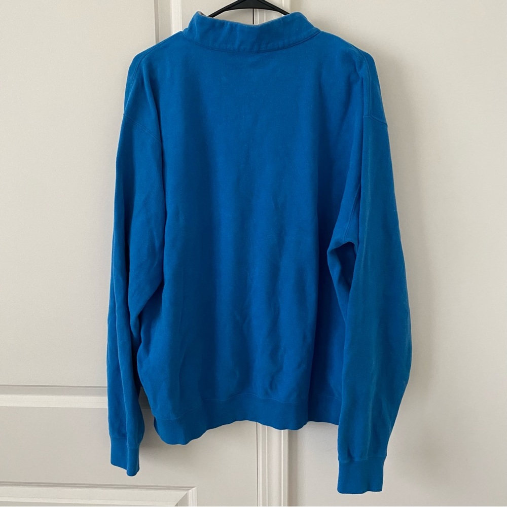 Peter Millar Sweater Mens XL Blue Long Sleeve Mock Neck Adult  1/4 Zip Pullover - Picture 4 of 4